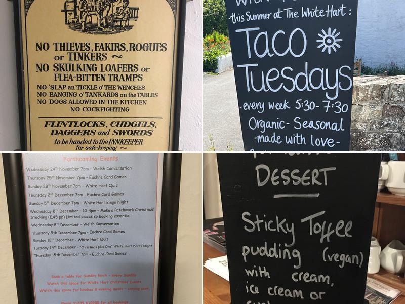 White Hart Community Inn Menu