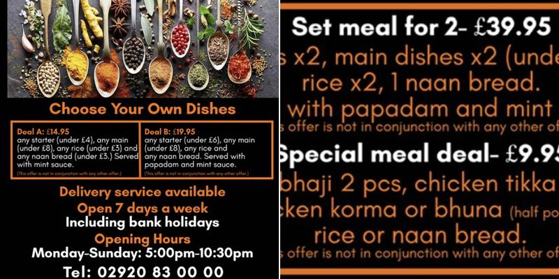 Dinas Spice Indian takeaway Menu