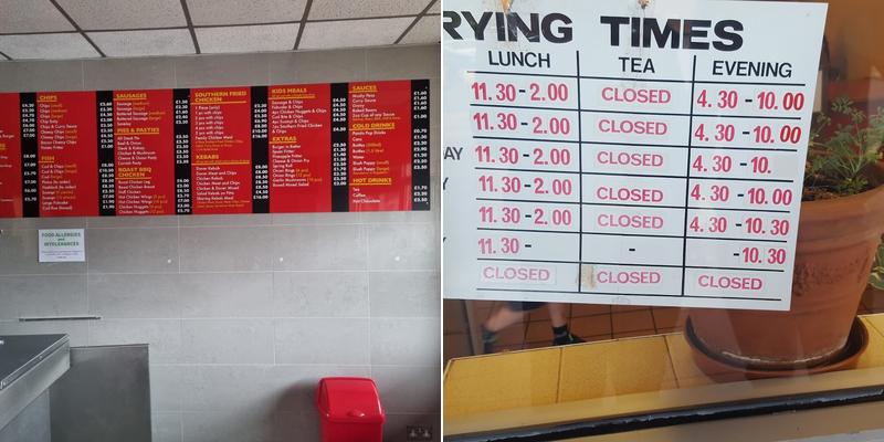 Smarts Fish Bar Menu