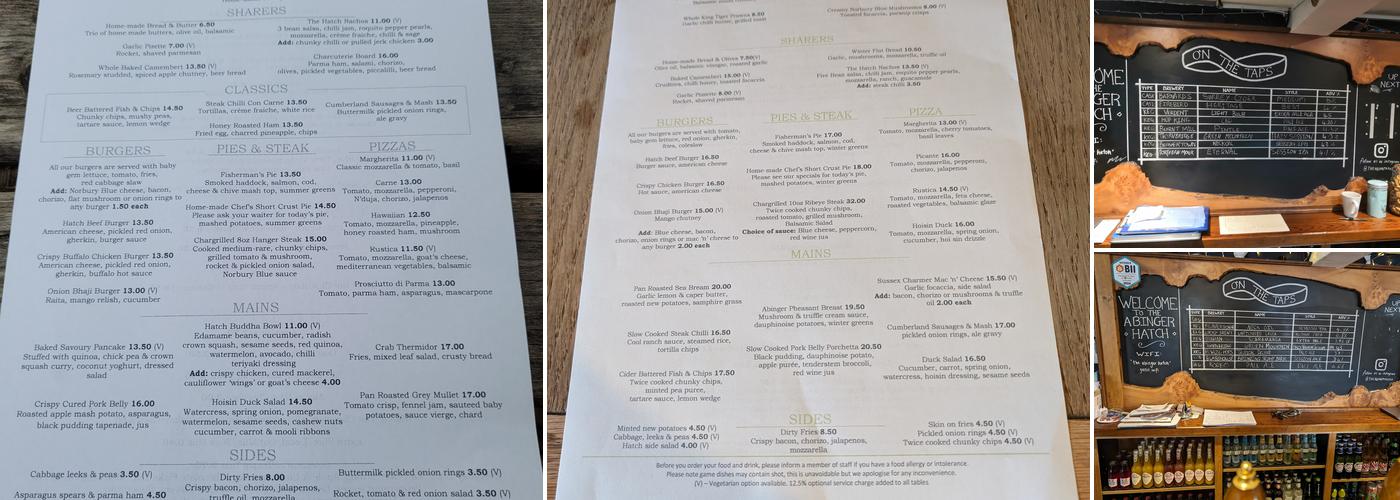 The Abinger Hatch Menu