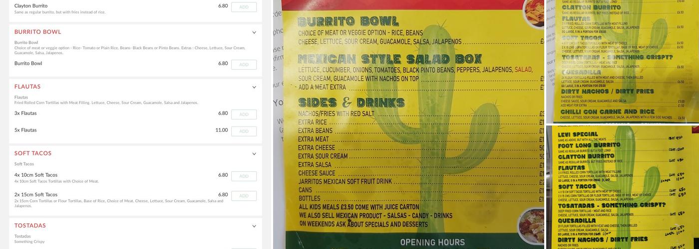 Crazy Pancho's Menu
