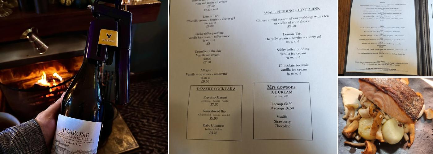 White Bull, Oswaldtwistle Menu