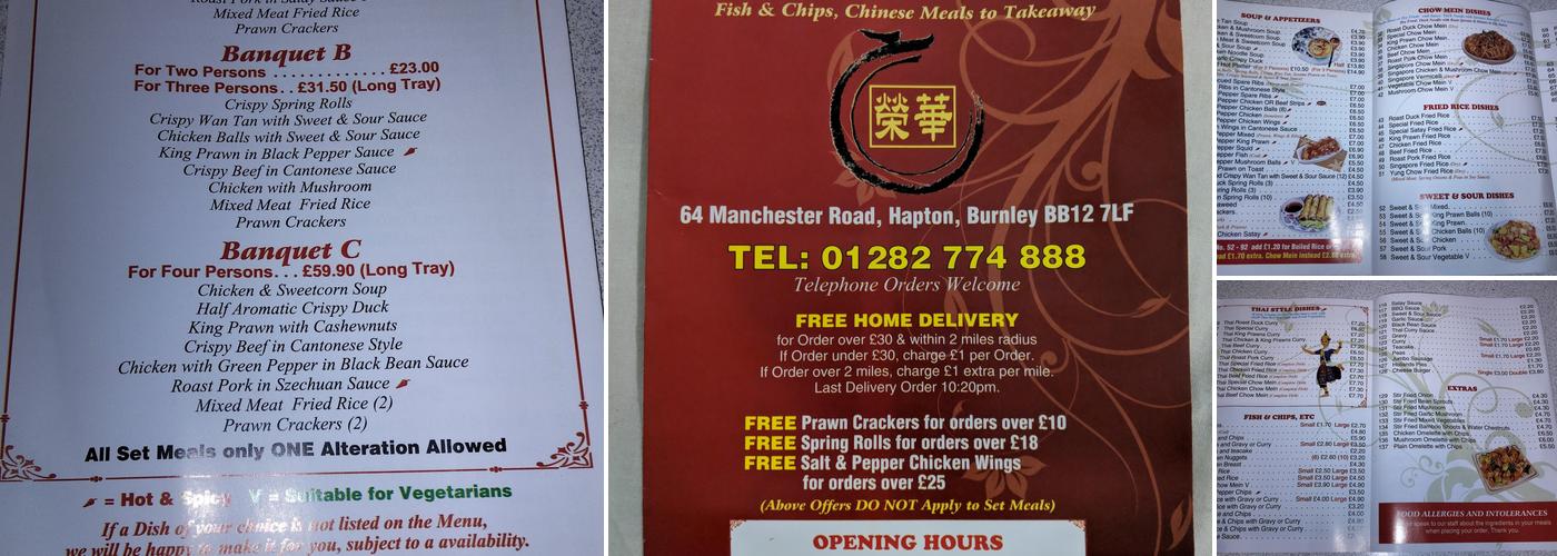 Wing Wah Hapton Burnley Menu