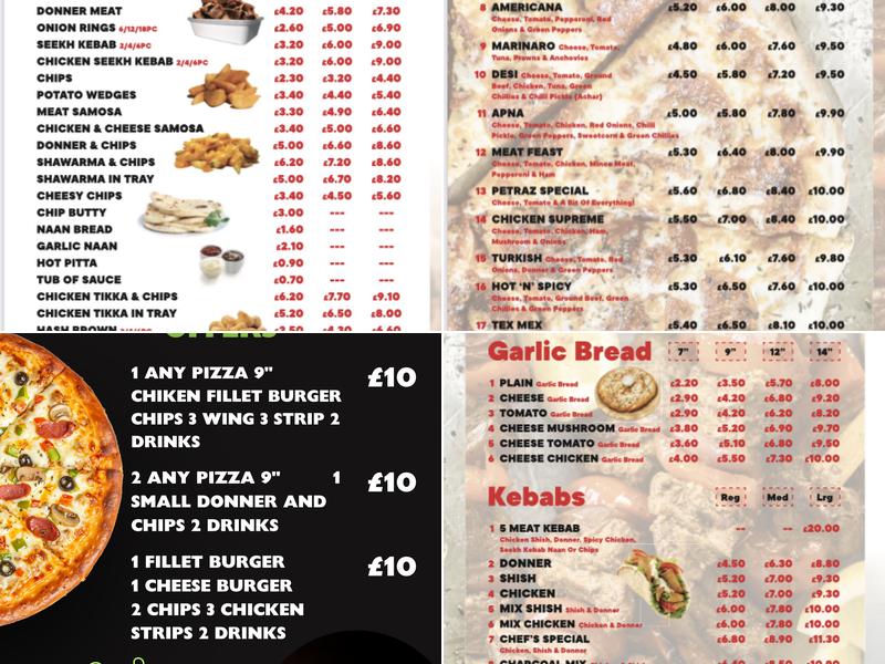 Petraz - Takeaway Accrington Menu