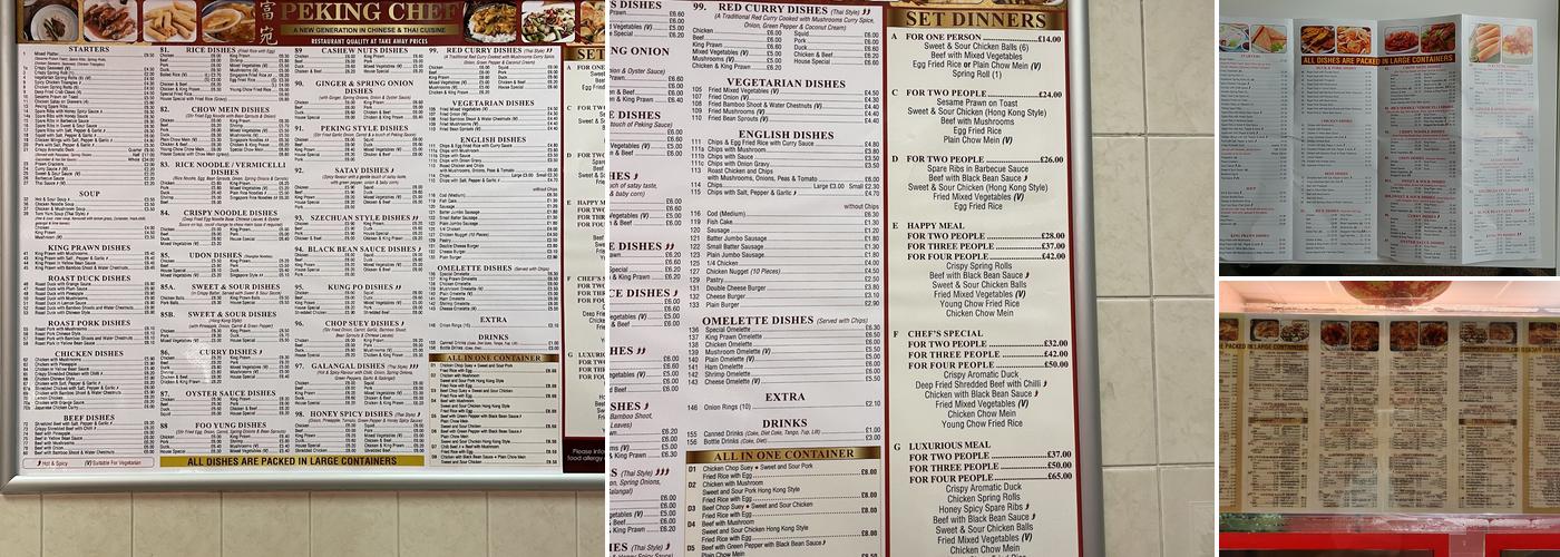 Peking Chef Menu
