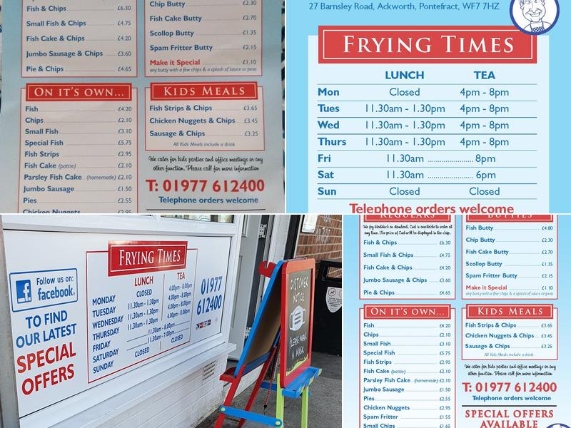 Hillside Fisheries Menu