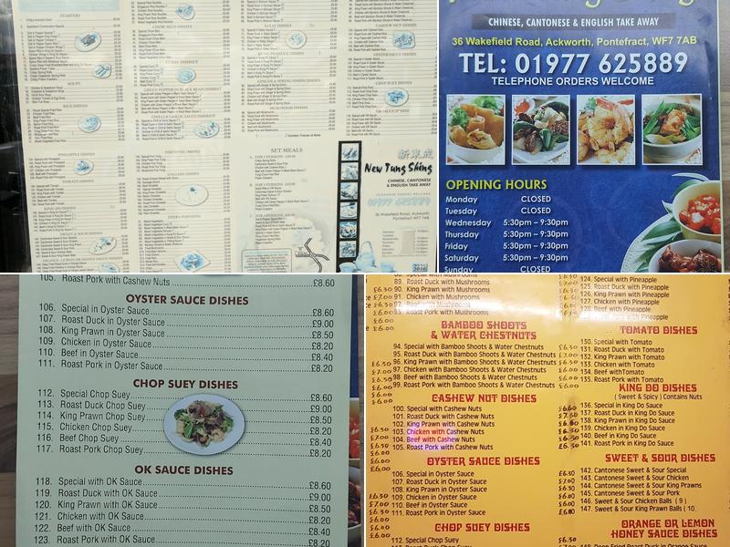 New Tung Shing Menu