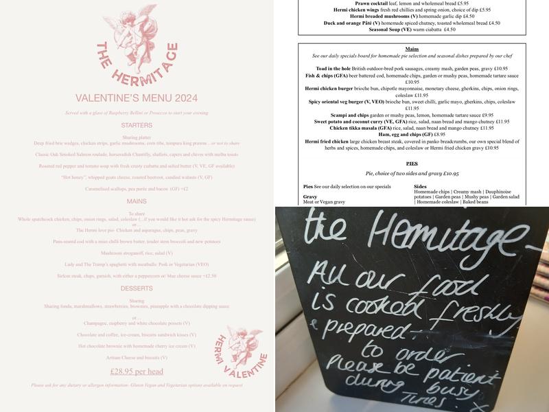 The Hermitage Menu