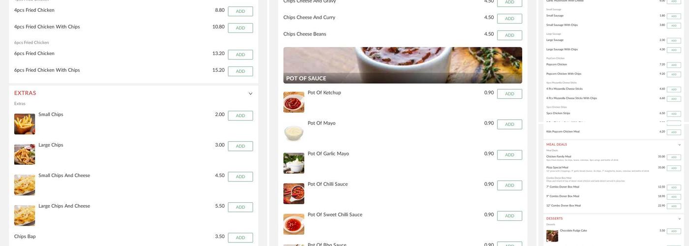 Acrefair Pizza & Kebab Menu