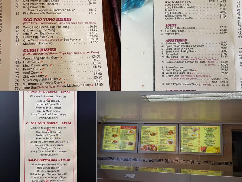 Wong Sing Takeaway Menu