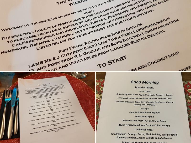 The White Swan Inn Menu