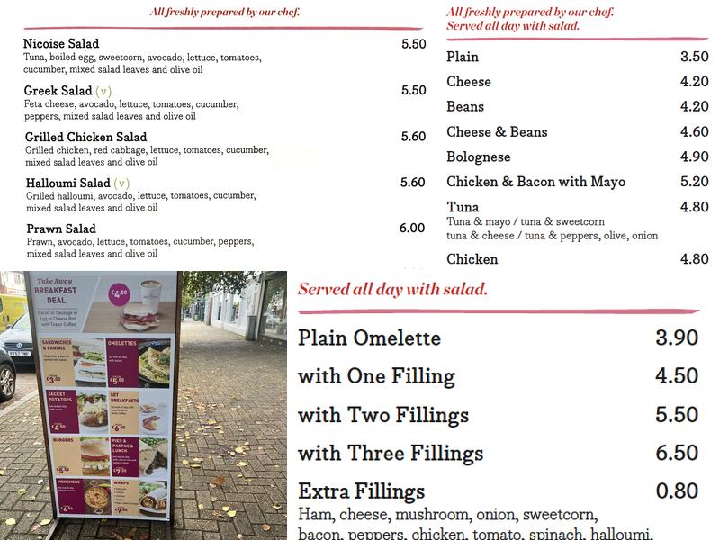 Bread and Roses Menu