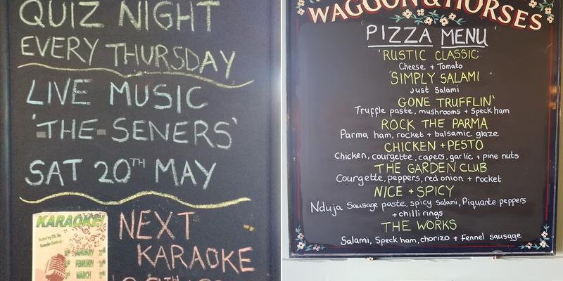 The Waggon & Horses Menu