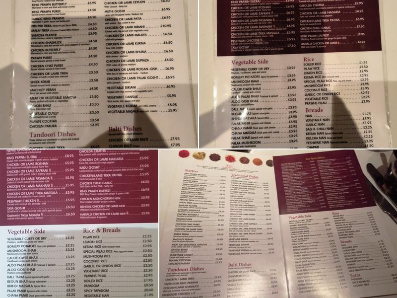 Raj Cuisine Menu