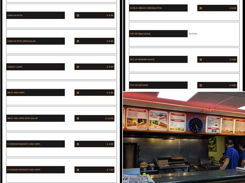 New Haw Kebab Centre Menu