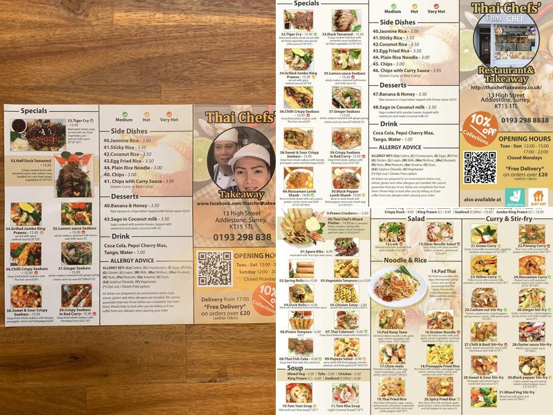 THAI CHEFTAKEAWAY Menu