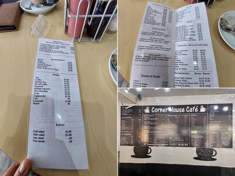 Corner House Cafe Menu