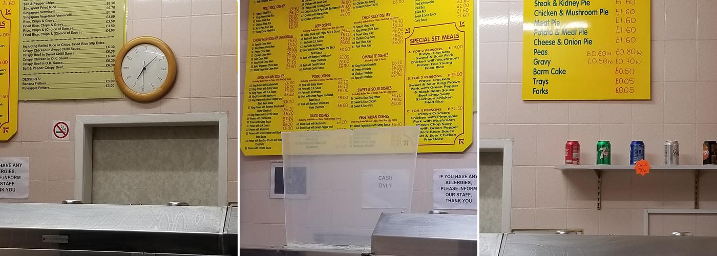 Five Star Take Away Menu