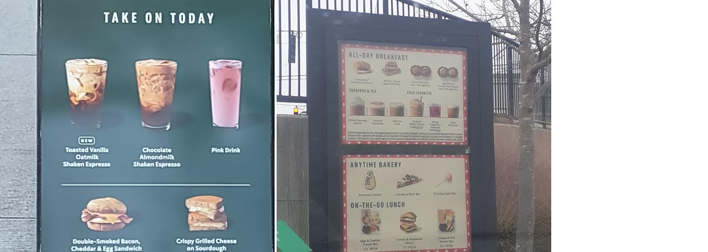 Starbucks Coffee Company Menu