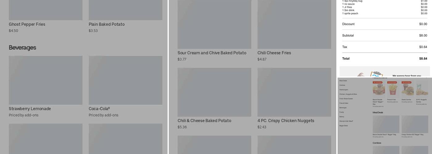 Wendy's Menu