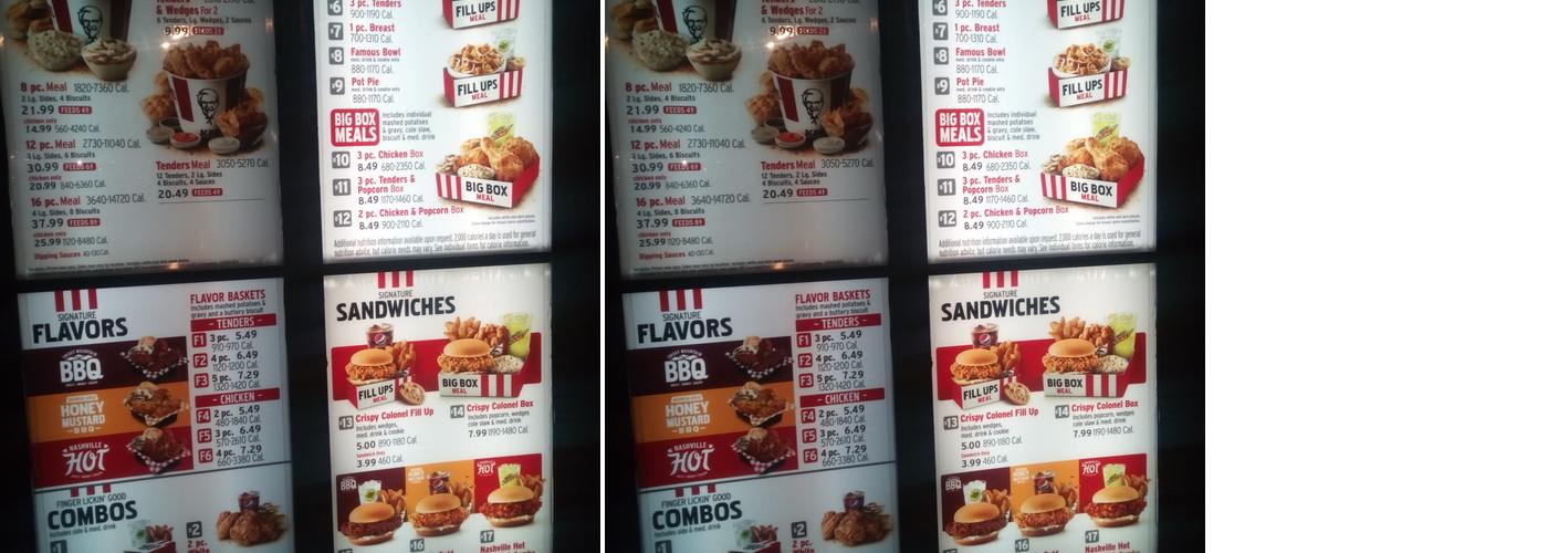 KFC Menu