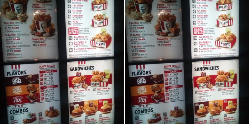 KFC Menu