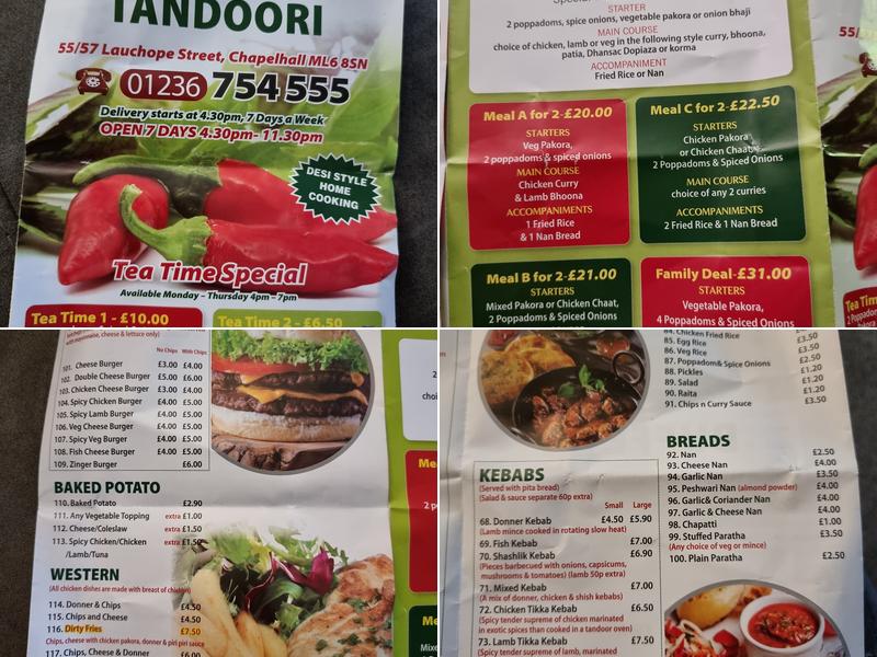 Chilli's Tandoori Takeaway Menu