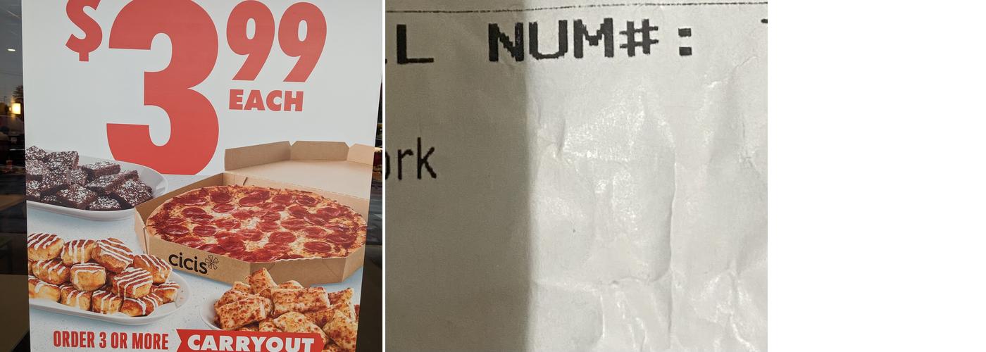 Cicis Pizza Menu