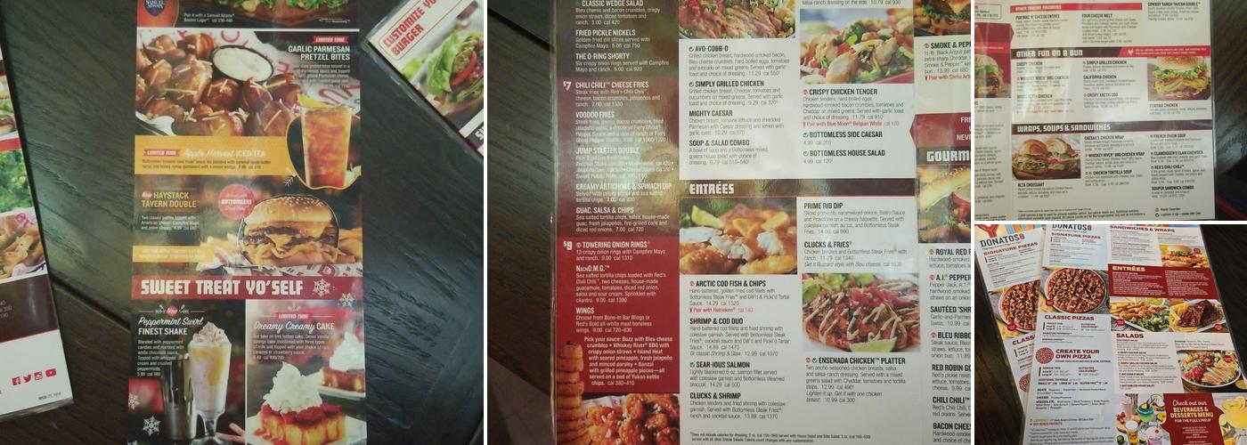 Red Robin Gourmet Burgers and Brews Menu