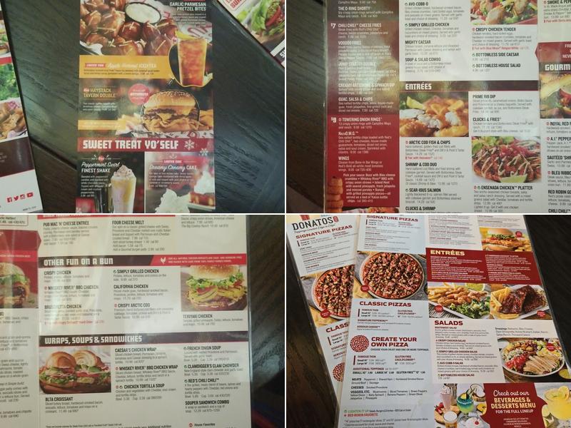 Red Robin Gourmet Burgers and Brews Menu