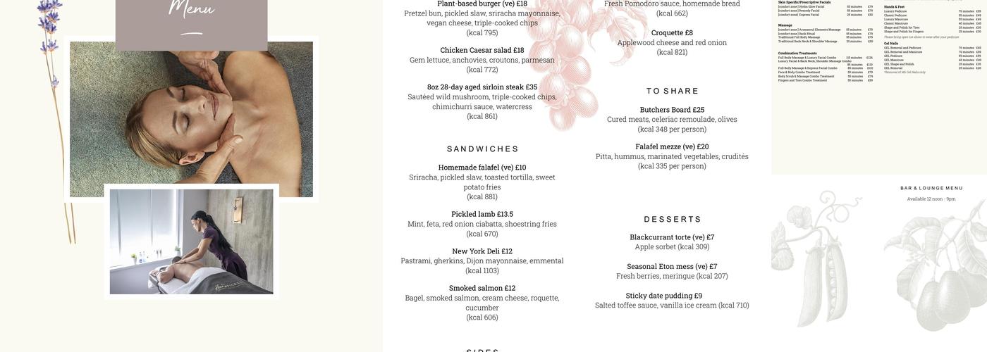 The Oak Room Restaurant Menu