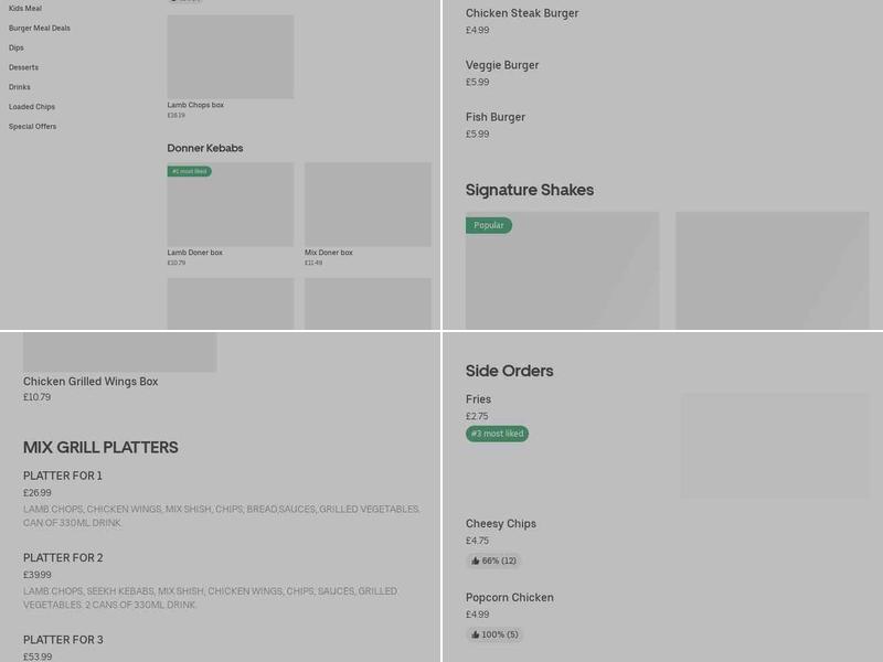 Munch Kebabs & Burgers Menu