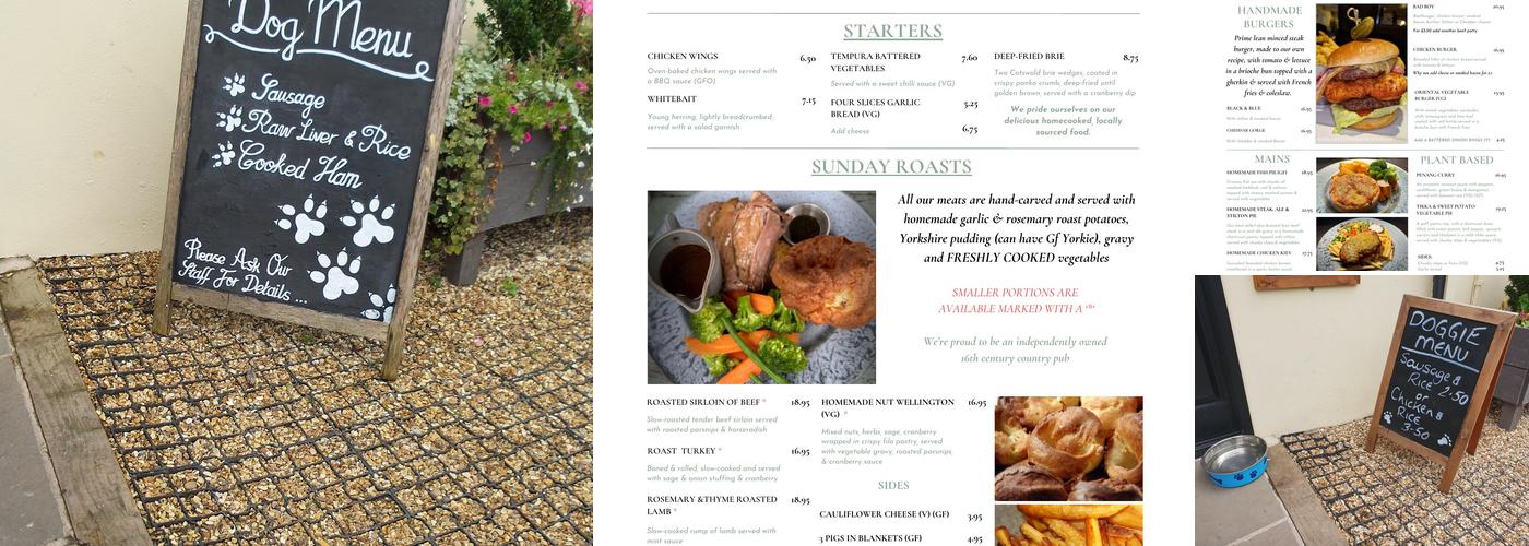 The Gardeners Arms Menu