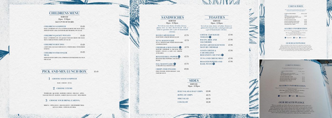The Waterside Café Menu