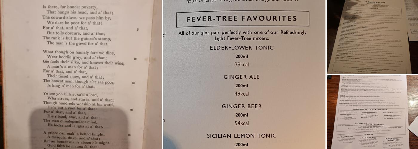 The Balloch House Menu