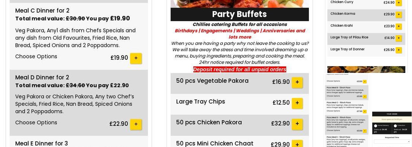 Chillies Balloch Menu