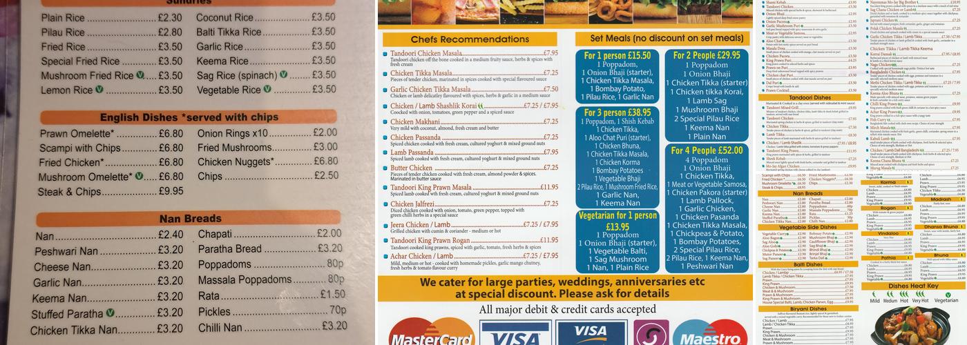 Nayeemas Indian Restaurant & Takeaway Menu