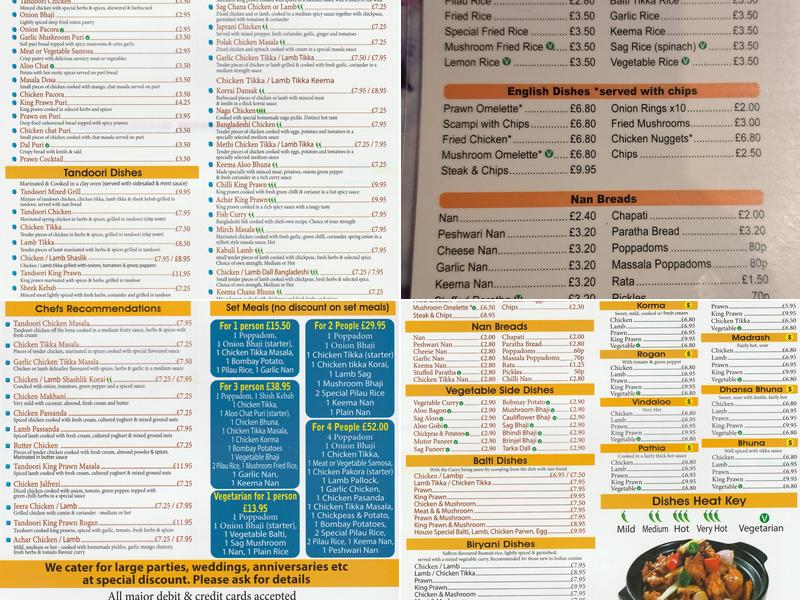 Nayeemas Indian Restaurant & Takeaway Menu