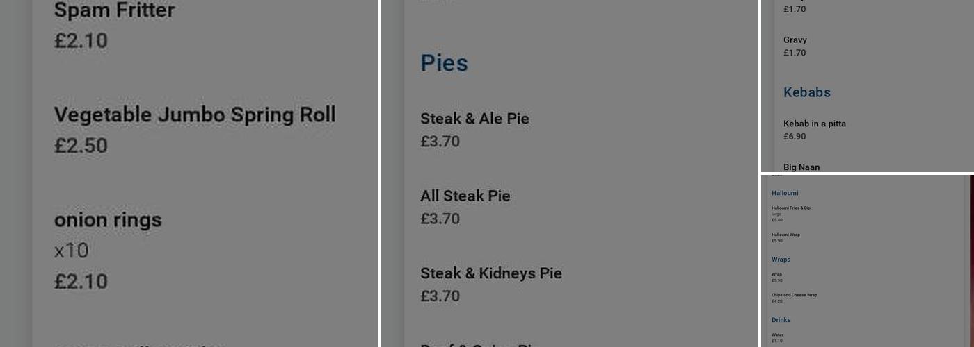 Leabrooks Fish Bar Menu