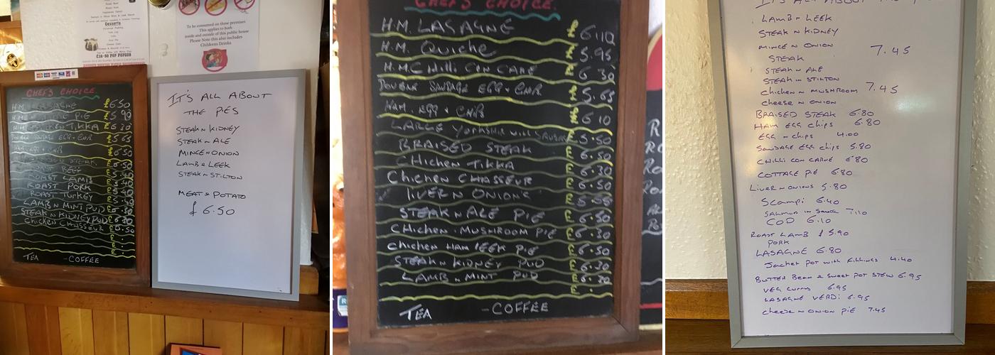 The Butchers Arms Menu