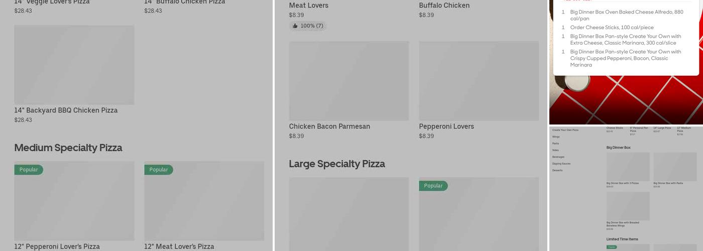 Pizza Hut Menu