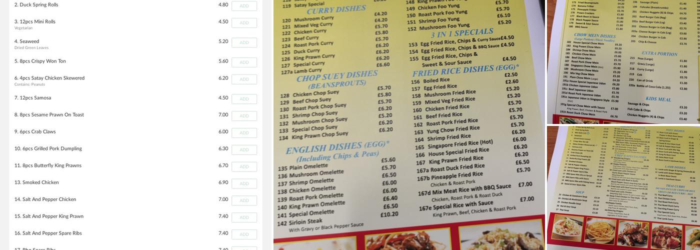 New Golden Inn Chinese Take Away Stonebroom Menu