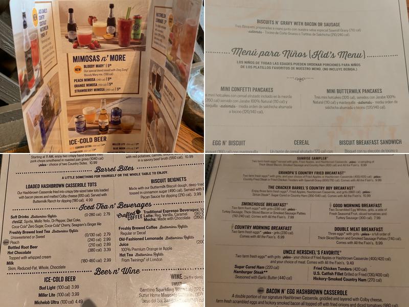 Cracker Barrel Old Country Store Menu