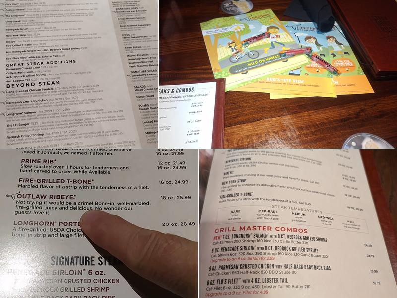 LongHorn Steakhouse Menu