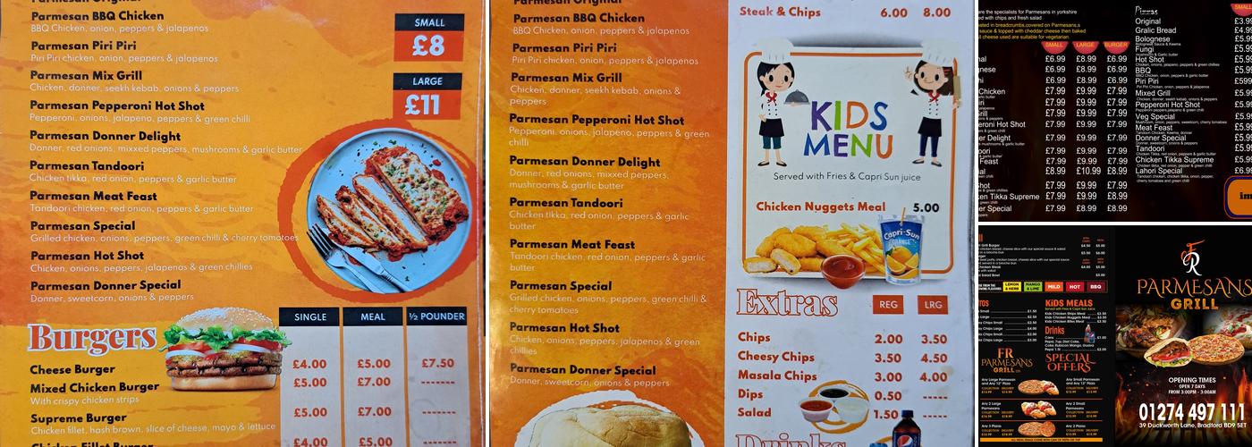 Desi Parmesan ltd Menu