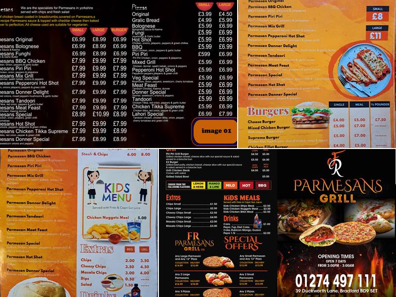 Desi Parmesan ltd Menu