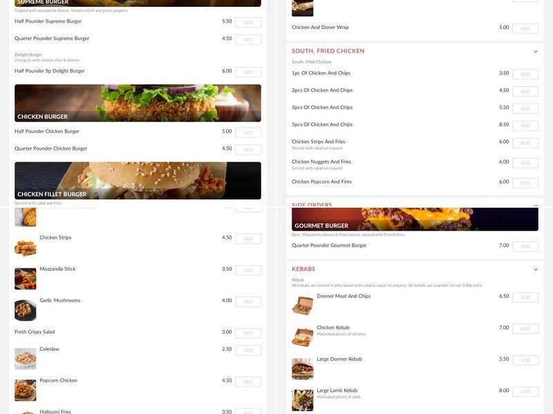 Pizza Delight Menu