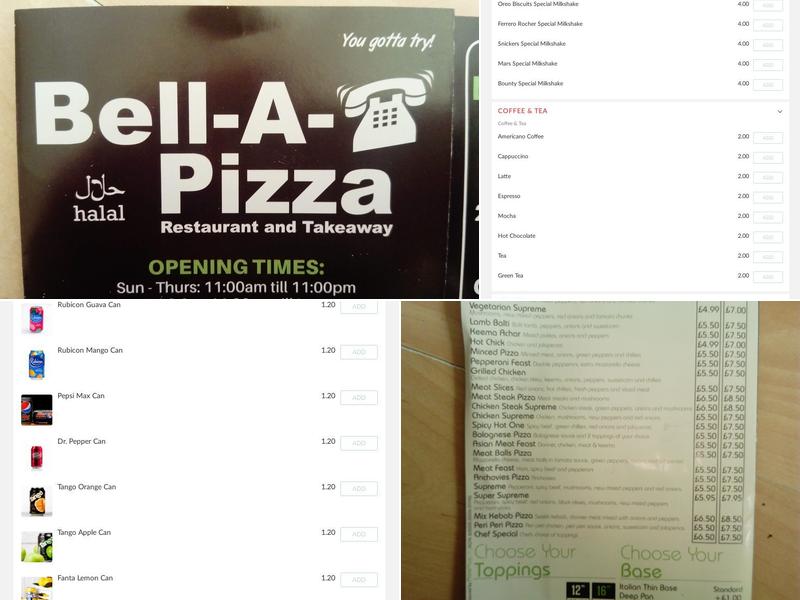 Bell-A-Pizza Menu