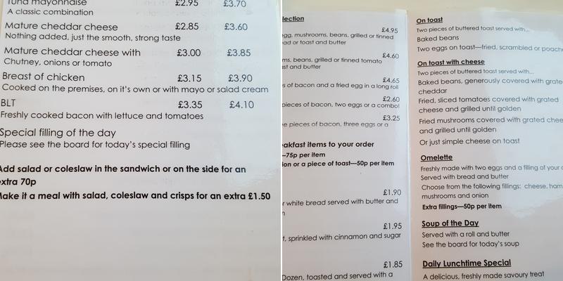 The Village Cafe Menu