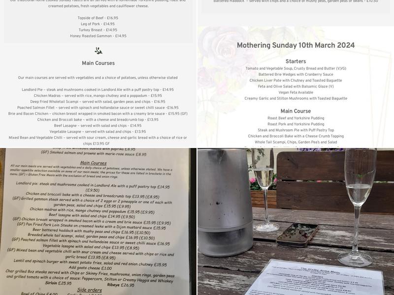 Welby Arms Menu